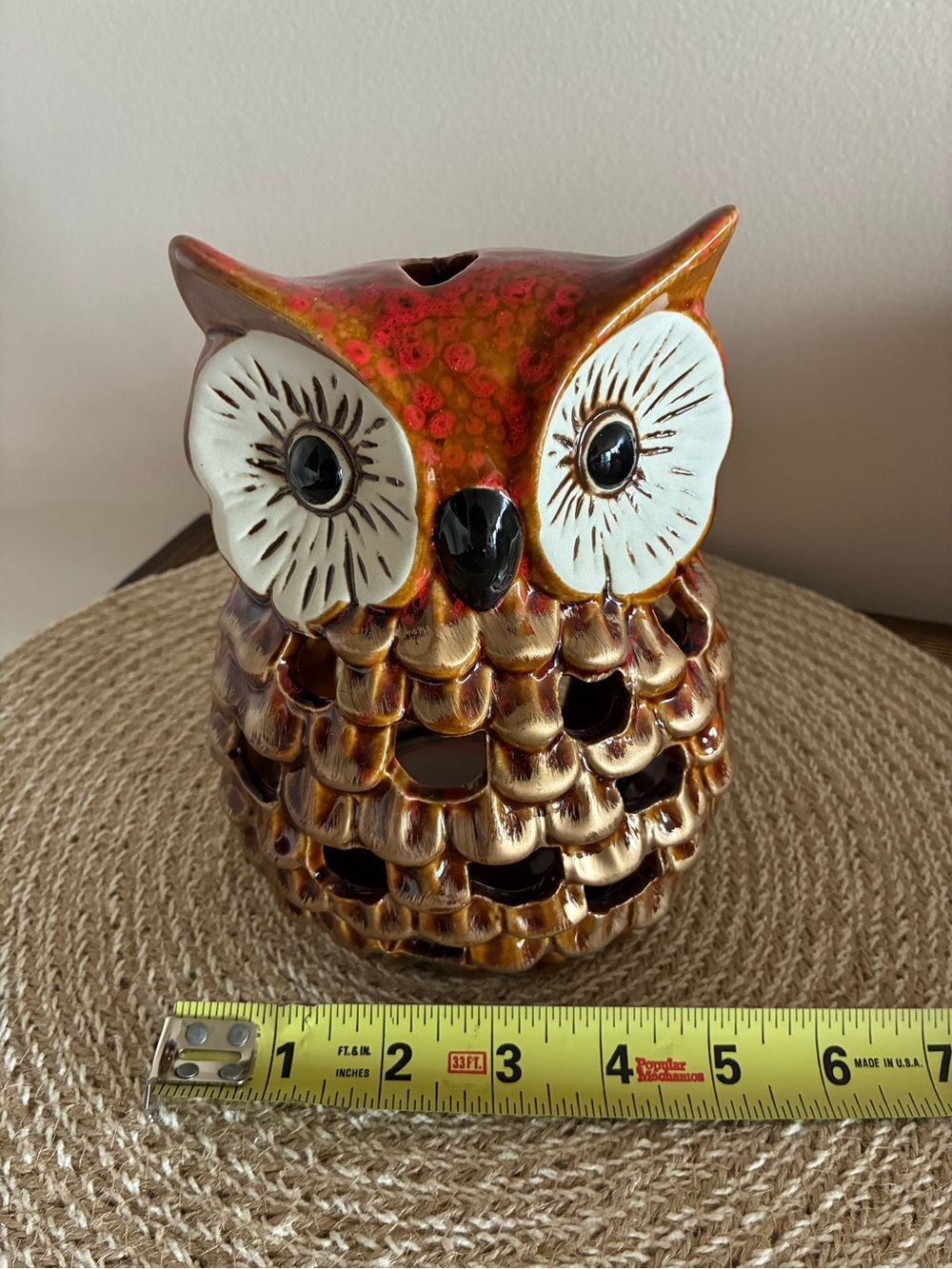 Hobby Lobby Metallic Ceramic Owl Candle Holder - Picture 2 of 8